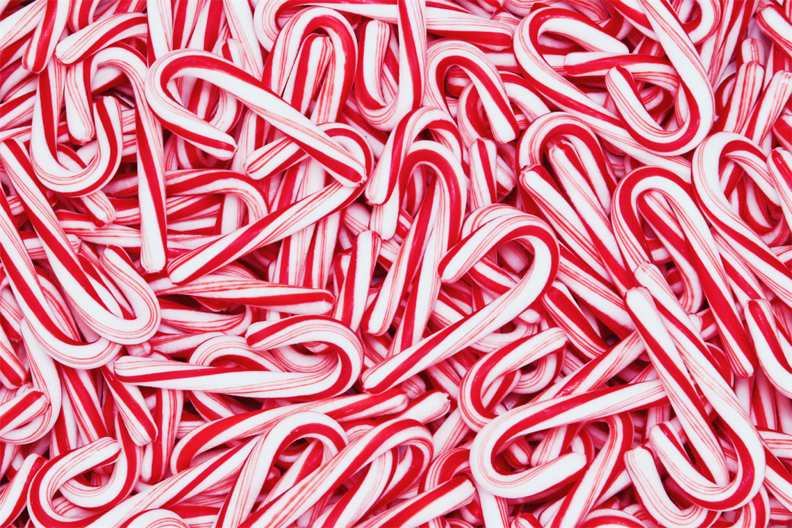 Photo of red and white candy canes