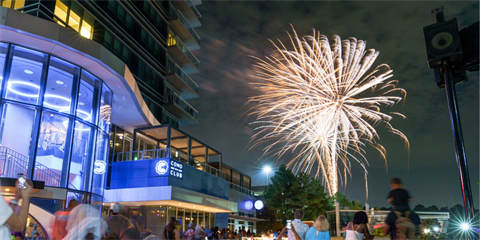 Photo of fireworks in a night sky