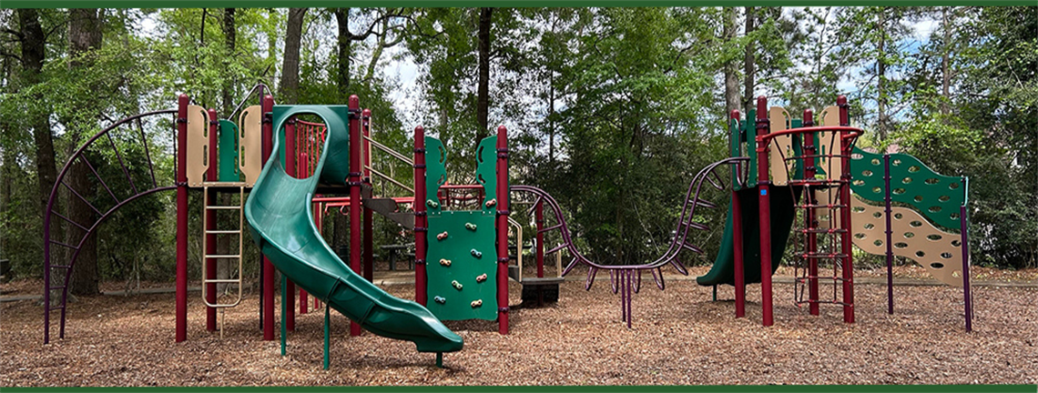 Photo of park slides and swings