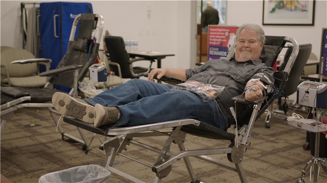 Photo of  a man giving blood