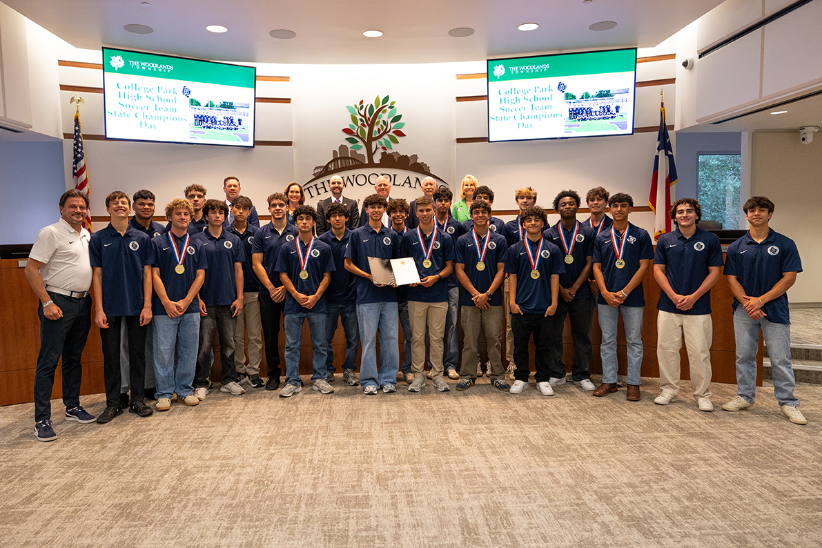 College Park State Soccer Champions pictured with Board of Directors