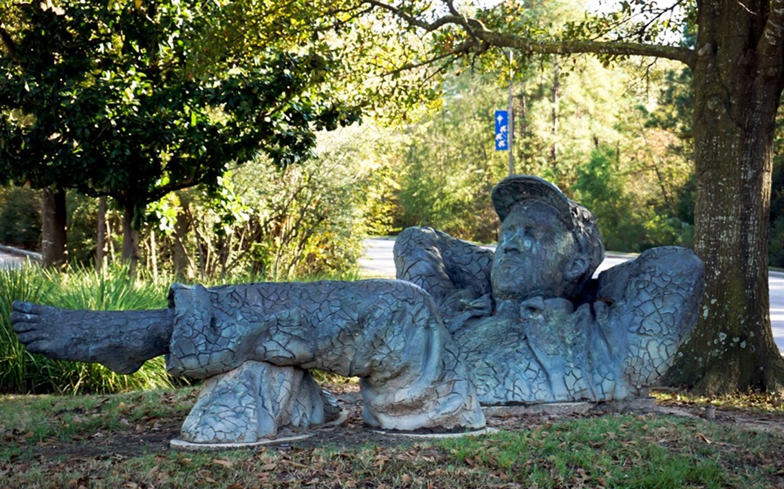 Photo of Panther Creek area and the Dreamer Statue