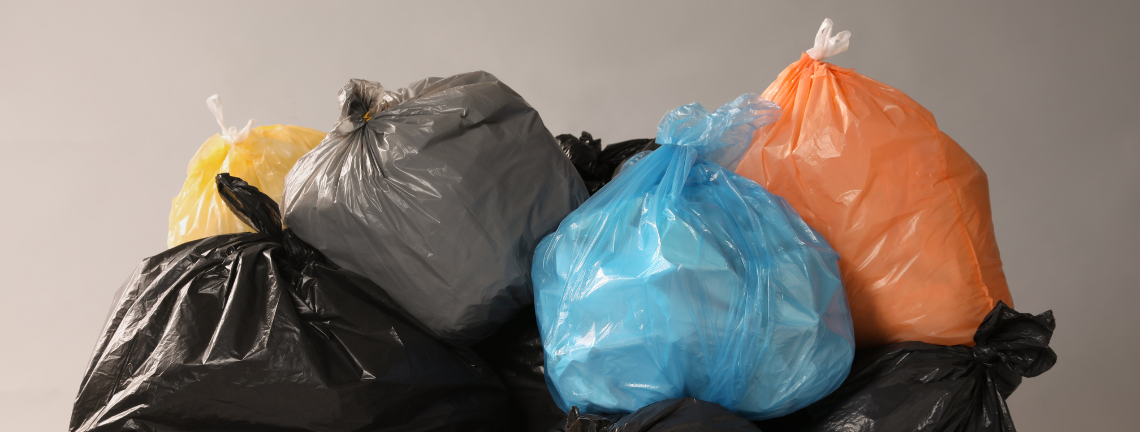 Multiple plastic bags stacked on top of each other