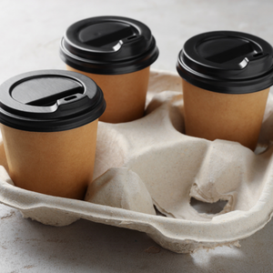 Paper cups in a drink tray