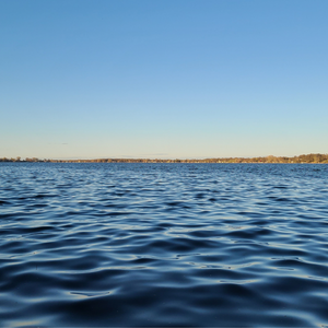 Lake with land in the distance