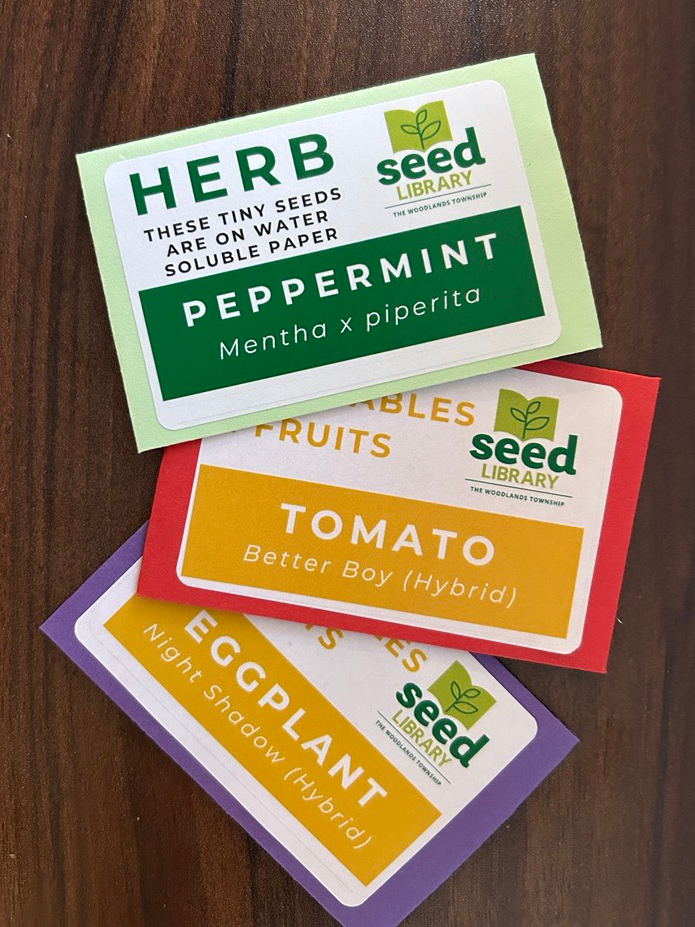 Seed Packets from The Woodlands Township Seed Library