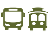 Icon of a bus and trolley